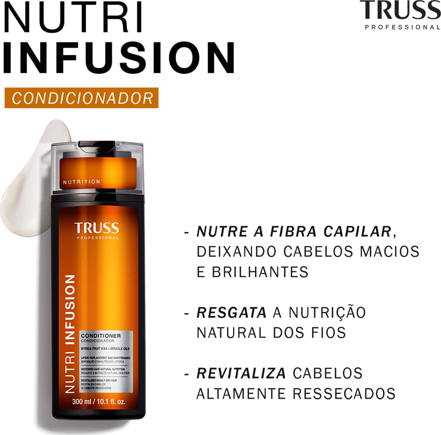 Condicionador Truss Nutri Infusion 300ml: Nutrição Profunda e Brilho Radiante para Cabelos Ressecados