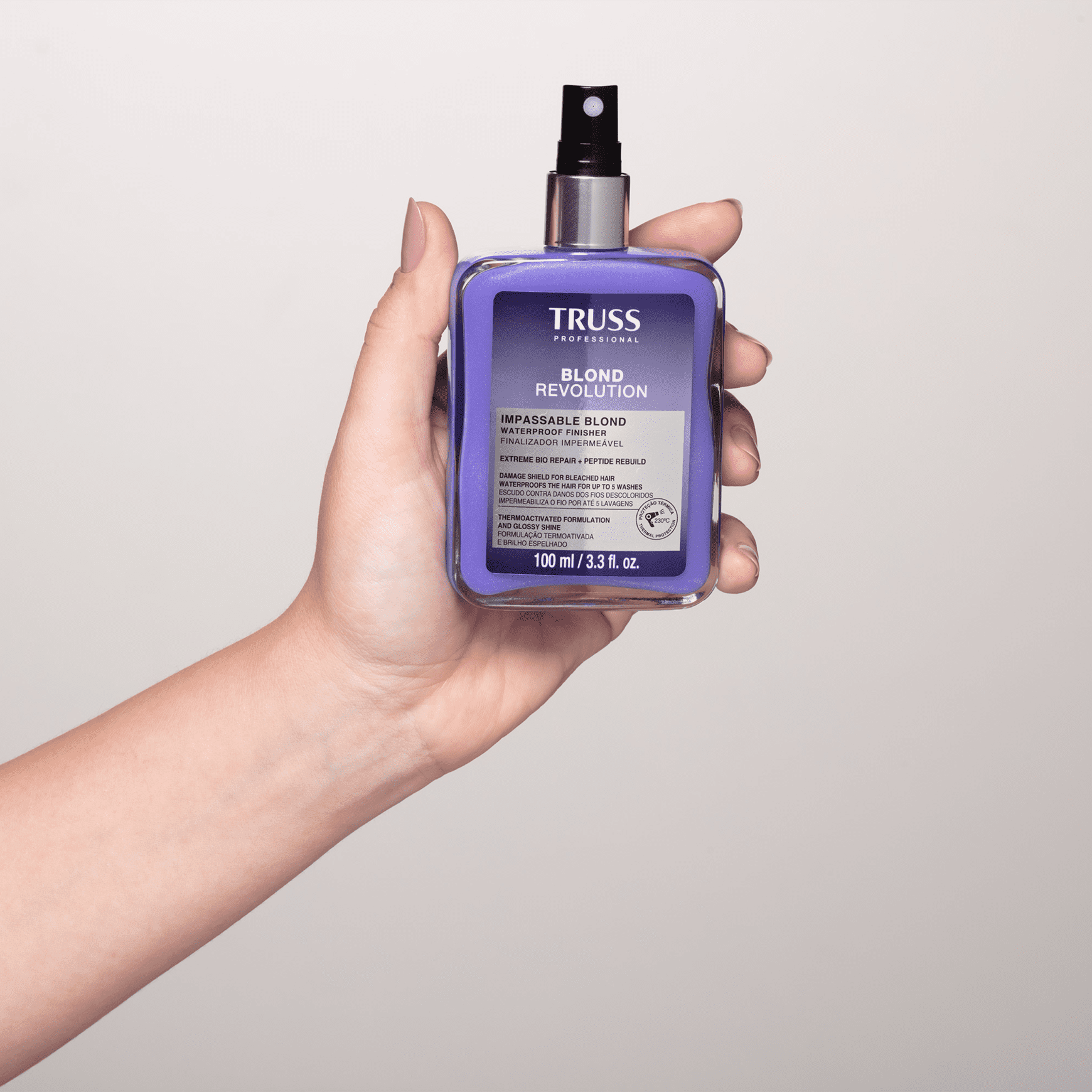 Finalizador Truss Blond Revolution 100ml: Proteção Térmica, Brilho Espelhado para Loiros