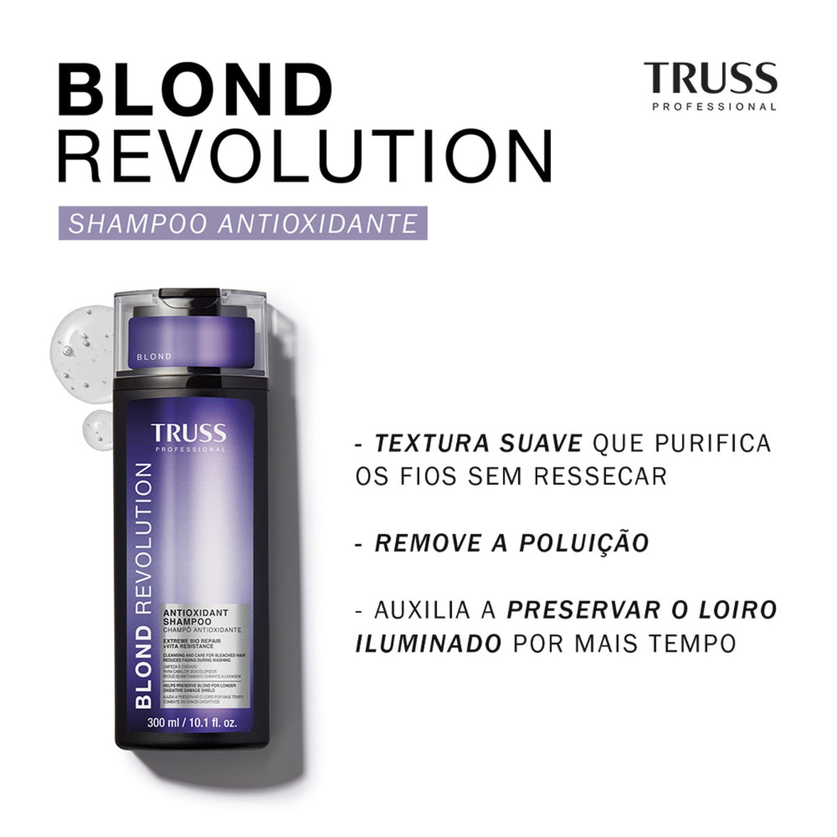 Truss Combo Blond Revolution: Kit Shampoo, Máscara e Finalizador para Loiros Radiantes