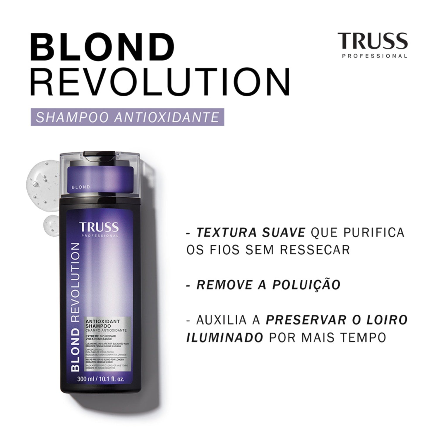 Truss Combo Blond Revolution: Kit Shampoo, Máscara e Finalizador para Loiros Radiantes