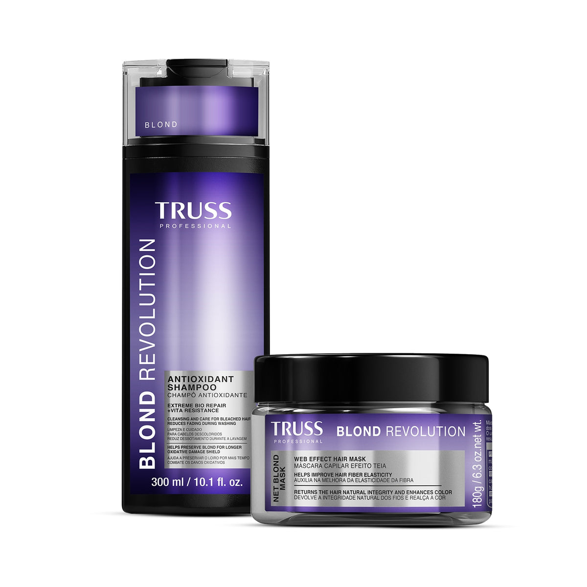 Combo Truss Blond Revolution: Shampoo Antioxidante 300ml + Finalizador 100ml para Loiros Radiantes e Protegidos